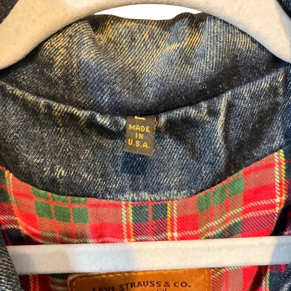 Vintage Levis Acid Wash 80'sFlannel Lined Denim Jacket Mens Large Made in USA